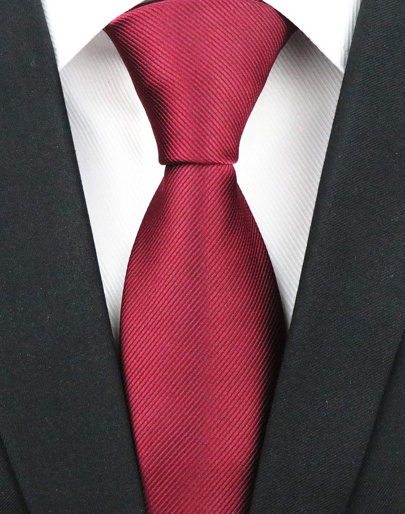 Secdtie ربطات عنق حرير زفاف حمراء داكنة للرجال بتصميم مبتكر هدية له - Image 2
